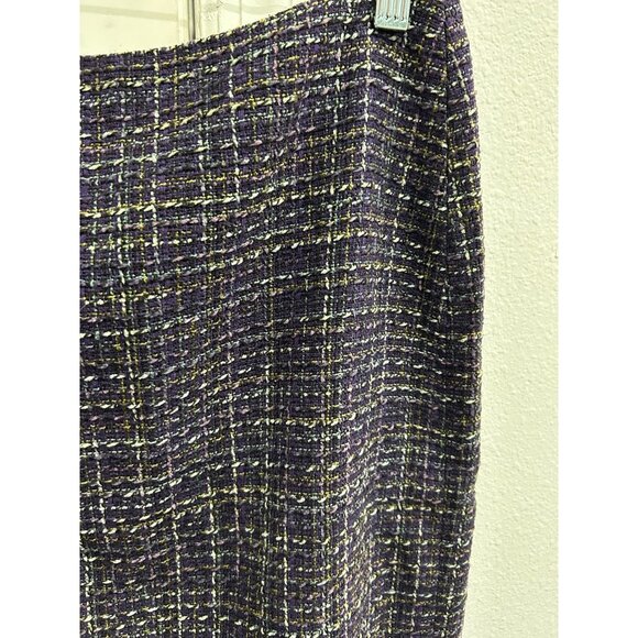 Coldwater Creek Womens Tweed Pencil Skirt Purple Sz 10 Petite - Picture 4 of 9